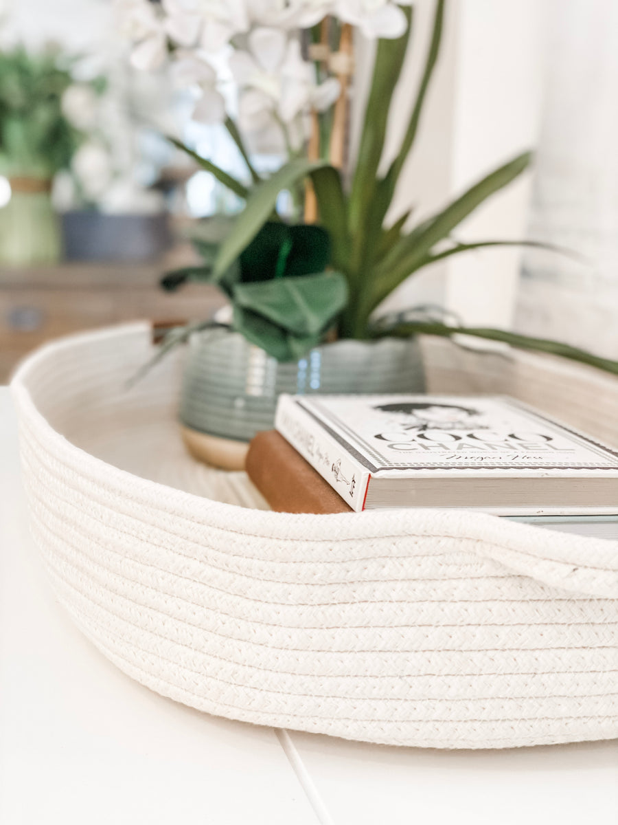 Cotton Rope Changing Basket with pad Boutique Baby Designs